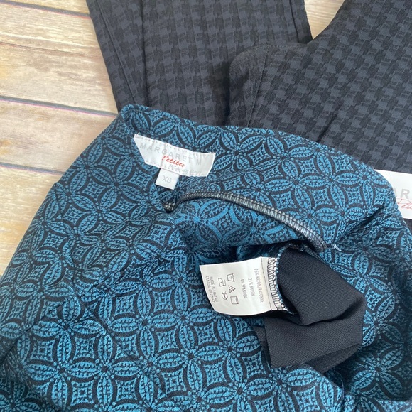 2 for 1 price Margaret M slimming cropped pants XS petite teal and black - Picture 2 of 3